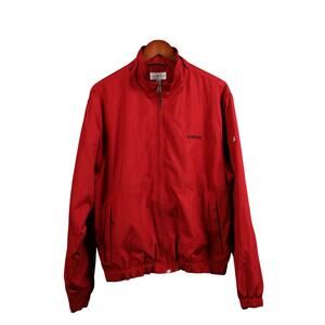 Stanford Cutter Buck Windbreaker Jacket Mens M Red Full Zip WeatherTec Golf C&B